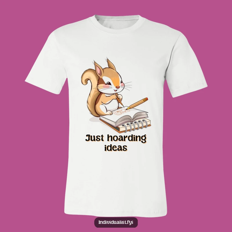 Funny Squirrel Artist T-Shirt: Adorable Squirrel Sketching a Funny Design, Perfect Gift