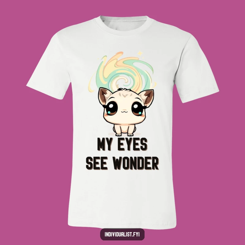Funny Curious Creature T-Shirt: Mesmerizing Gaze Design, Unique Funny Gift for Explorers!