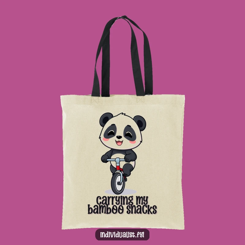 Funny Panda Unicycle Tote Bag: Carry Your Essentials with Hilarious Style