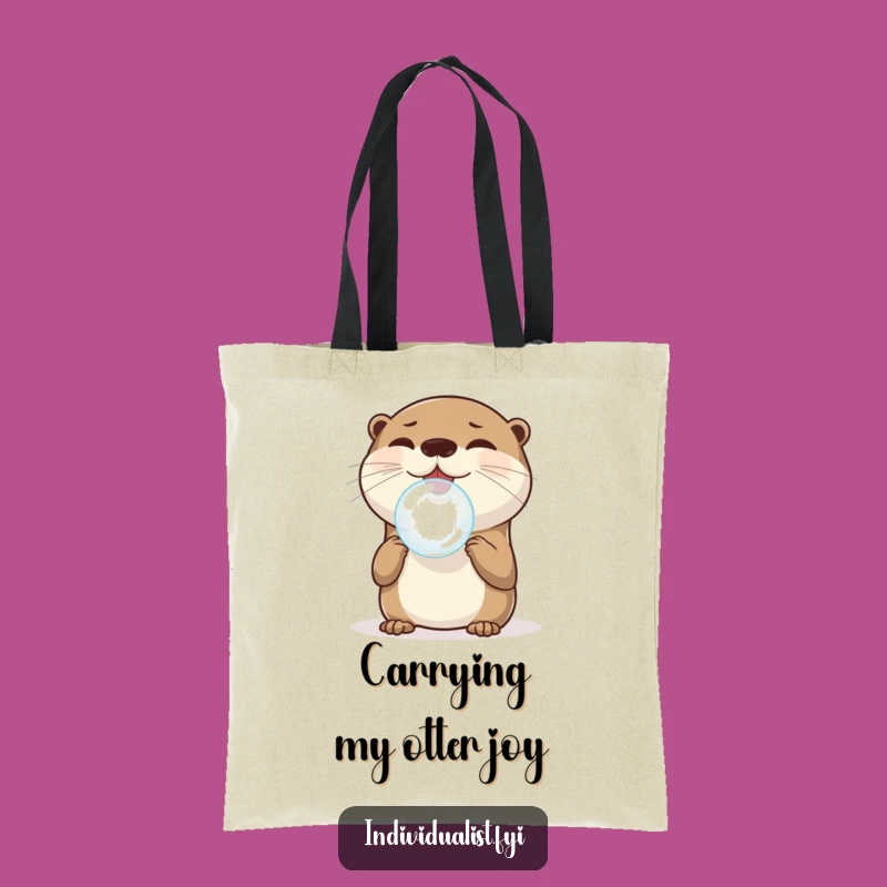 Funny Otter Bubble Tote Bag: Carry Your Essentials with Aquatic Flair, Great Gift!