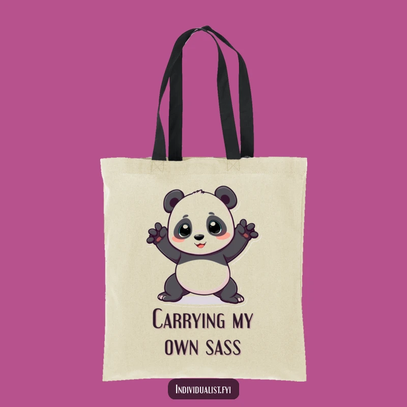 Funny Panda Carry-All Tote Bag: Hilarious Gift for Quirky Shoppers and Daily Errands