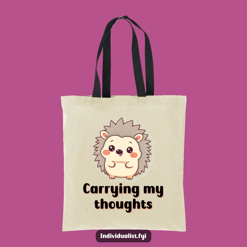 Funny Hedgehog Ear Tote Bag - Happy Quilled Friend Accessory Humor