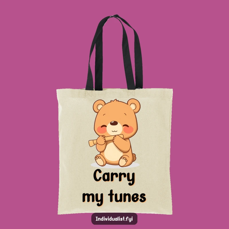 Funny Bear Cub Music Tote - Carry Your Tunes & Smiles!