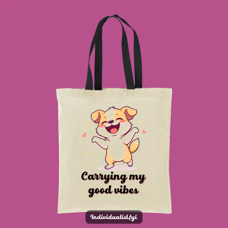 Funny Giggling Dog Tote Bag - Joyful Pup Accessory, Ideal Funny Gift