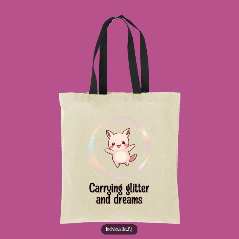 Funny Silhouette Creature Tote Bag: Shimmering Trail Fun, Practical Funny Gift!
