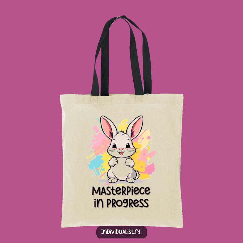 Funny Bunny Artist Tote Bag: Carry Your Creativity Funny Gift!