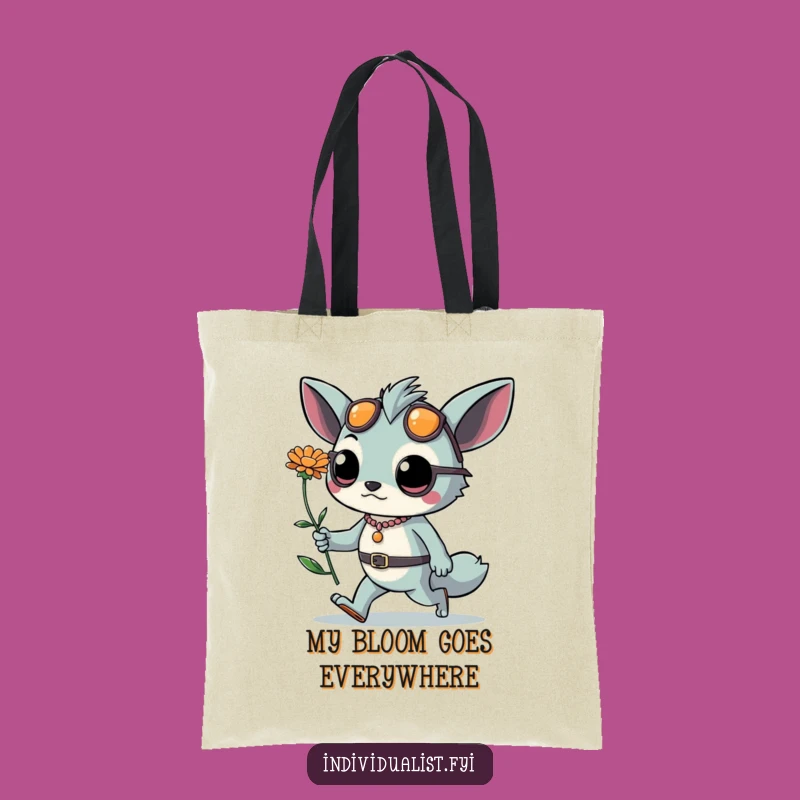 Funny Daring Creature Tote Bag: Stylish Accessories & Flower, Chic Funny Gift!